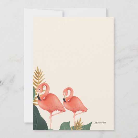 Flamant rose paire Couples douche Invitation (Dos)