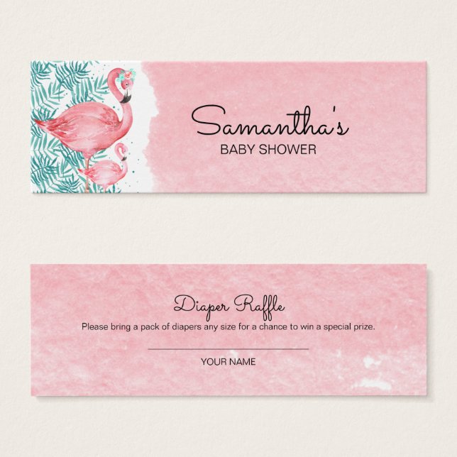 Flamant rose & Palm Feuilles Baby shower Déchets R (Devant & derrière)