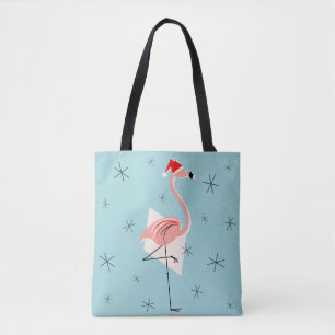 Flamant rose Père Noël Blue partout sac fourre-tou