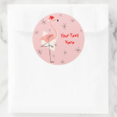 Flamant rose Père Noël Pink Text sticker (Sac)