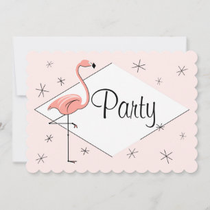 Flamant rose Pink Diamond Party invitation Saint J