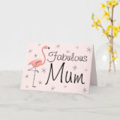 Flamant rose Pink Fabulous maman! carte de jour de (Fleur jaune)
