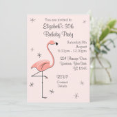 Flamant rose Pink Side Multi back invitation (Debout devant)