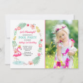 Flamant rose Piscine invitation Fête tropicale Ann (Devant)