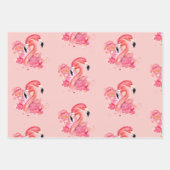 Flamant rose & plumes emballage papier ensemble de (Devant 3)