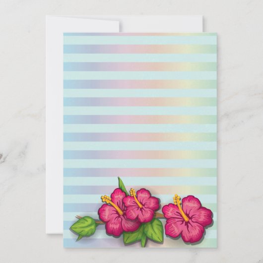 Flamant rose Pool Fête Anniversaire Invitation Tro (Dos)