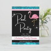 Flamant rose Pool Fête Famille Réunion Invitation (Debout devant)