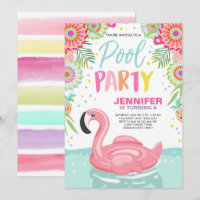Flamant rose Pool Invitation à la fête Flotte de l