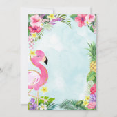 Flamant rose Premier anniversaire Invitation d'été (Dos)