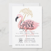 Flamant rose Pretty en Baby shower rose Invitation (Devant)