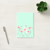 Flamant rose Retro Green post-it note verticale (Bureau)