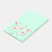 Flamant rose Retro Vert post-it note verticale (Incliné)