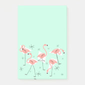 Flamant rose Retro Vert post-it note verticale (Devant)