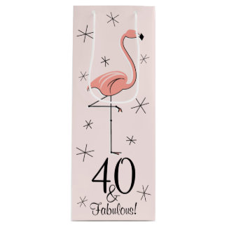 Flamant rose rose '40 et fabuleux!' sac cadeau bou