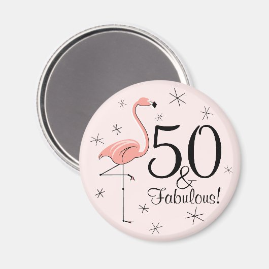 Flamant rose rose 50 et fabuleux ! aimant (Recto/Verso)