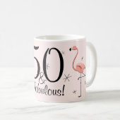 Flamant rose rose '50 et fabuleux ! ' mug (Devant droit)