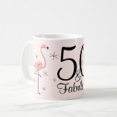 Flamant rose rose '50 et fabuleux ! ' mug (Devant gauche)