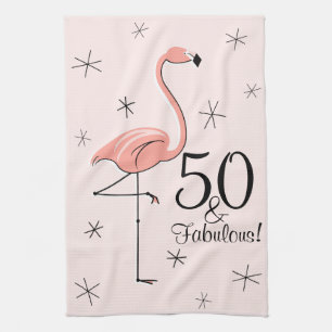 Flamant rose Rose 50 et Fabulous! serviette de cui