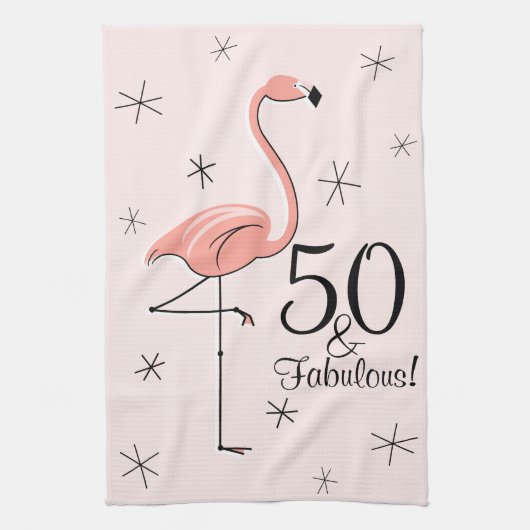 Flamant rose Rose 50 et Fabulous! serviette de cui (Vertical)