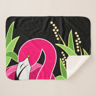 Flamant rose rose Abstrait couvertures Serpa