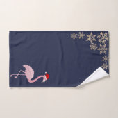 Flamant rose Rose Adorable Avec Santa Hat, Flammes (Serviette à main)