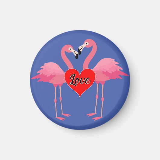 Flamant rose rose Amour Design - Aimant : Magnet c (Devant)