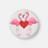 Flamant rose rose Amour Design - Aimant : Magnet c (Devant)