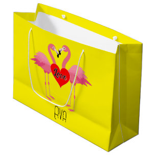 Flamant rose rose Amour Design - Sac cadeau - Gran