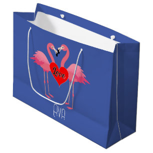 Flamant rose rose Amour Design - Sac cadeau - Gran