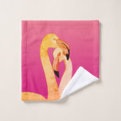 Flamant rose rose Amour Salle de bain Ensemble de  (Gant de toilette)