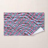 Flamant rose ROSE AQUA ZEBRA IMPRIMER TOILETTE DE  (Serviette à main)