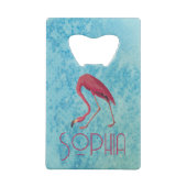 Flamant rose rose Audubon sur aquarelle bleue (Dos)