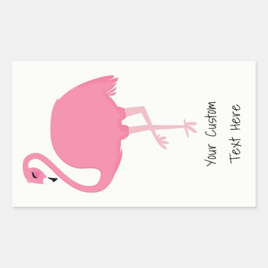 Flamant rose rose autocollants de texte personnali (Devant)