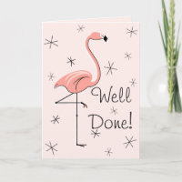 Flamant rose rose bien fait! texte avant carte de
