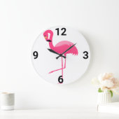 FLAMANT ROSE ROSE BLANC HORLOGE DU MUR (Maison)