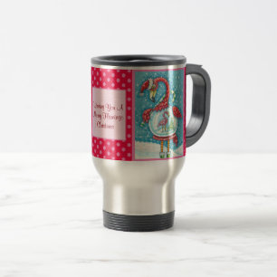 Flamant rose ROSE, BLANC NOËL VOYAGE COMMUTER MUG