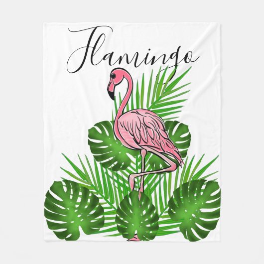 Flamant rose rose, couverture en polaire Feuille t (Devant)