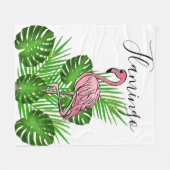 Flamant rose rose, couverture en polaire Feuille t (Devant (Horizontal))