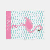 Flamant rose rose Couverture en polaire personnali (Devant (Horizontal))