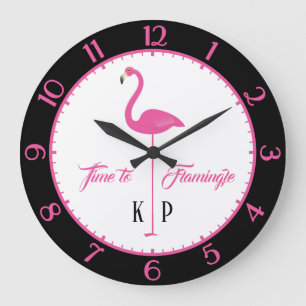 Flamant rose rose Custom Classic Horloge murale