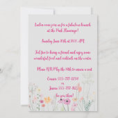 Flamant rose rose Dames Brunch Invitation (Dos)