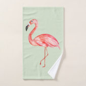 Flamant rose rose d'été de la fille (Serviette à main)
