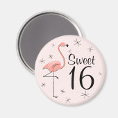 Flamant rose rose doux 16 aimant (Recto/Verso)