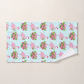 Flamant rose rose en Santa Hat avec Sucre de canne (Serviette à main)