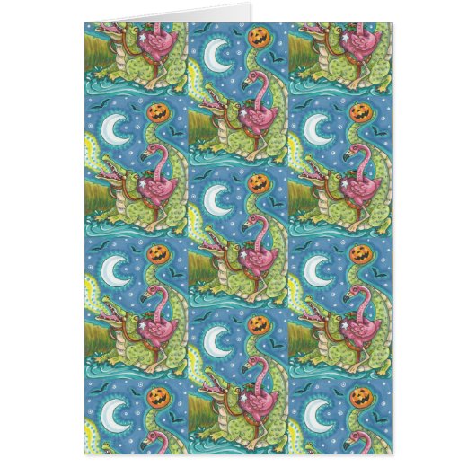 Flamant rose ROSE ET CARTE HALLOWEEN CROC SLEEPING (Devant)