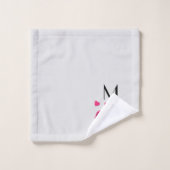 Flamant rose rose et Coeurs Ensemble de serviettes (Gant de toilette)