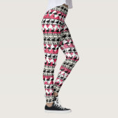 Flamant rose rose et noir Aztec Motif Leggings (Droite)