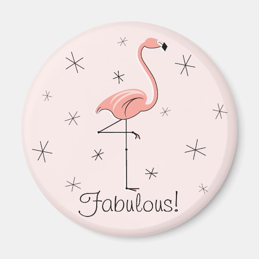 Flamant rose rose Fabrique aimant (Devant)