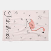 Flamant rose Rose Fabuleux ! serviette de cuisine (Horizontal)