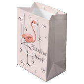 Flamant rose Rose 'Fabulous Friend ! ' sac cadeau  (Dos Angle)